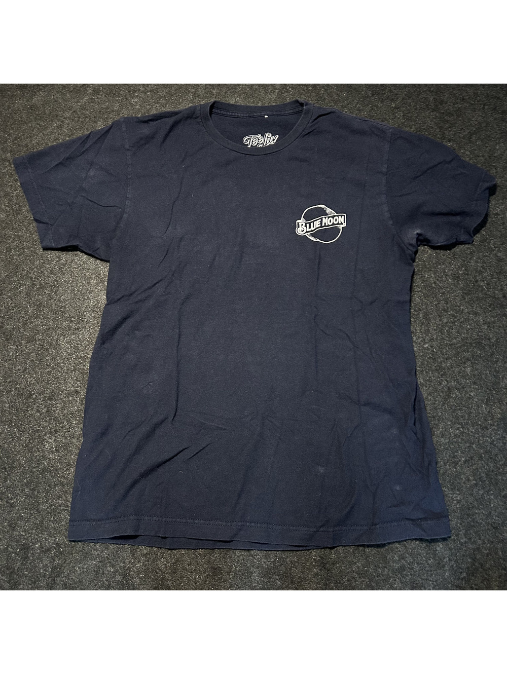 Blue Moon Beer Graphic Tee Large Navy Blue, Tee Luv